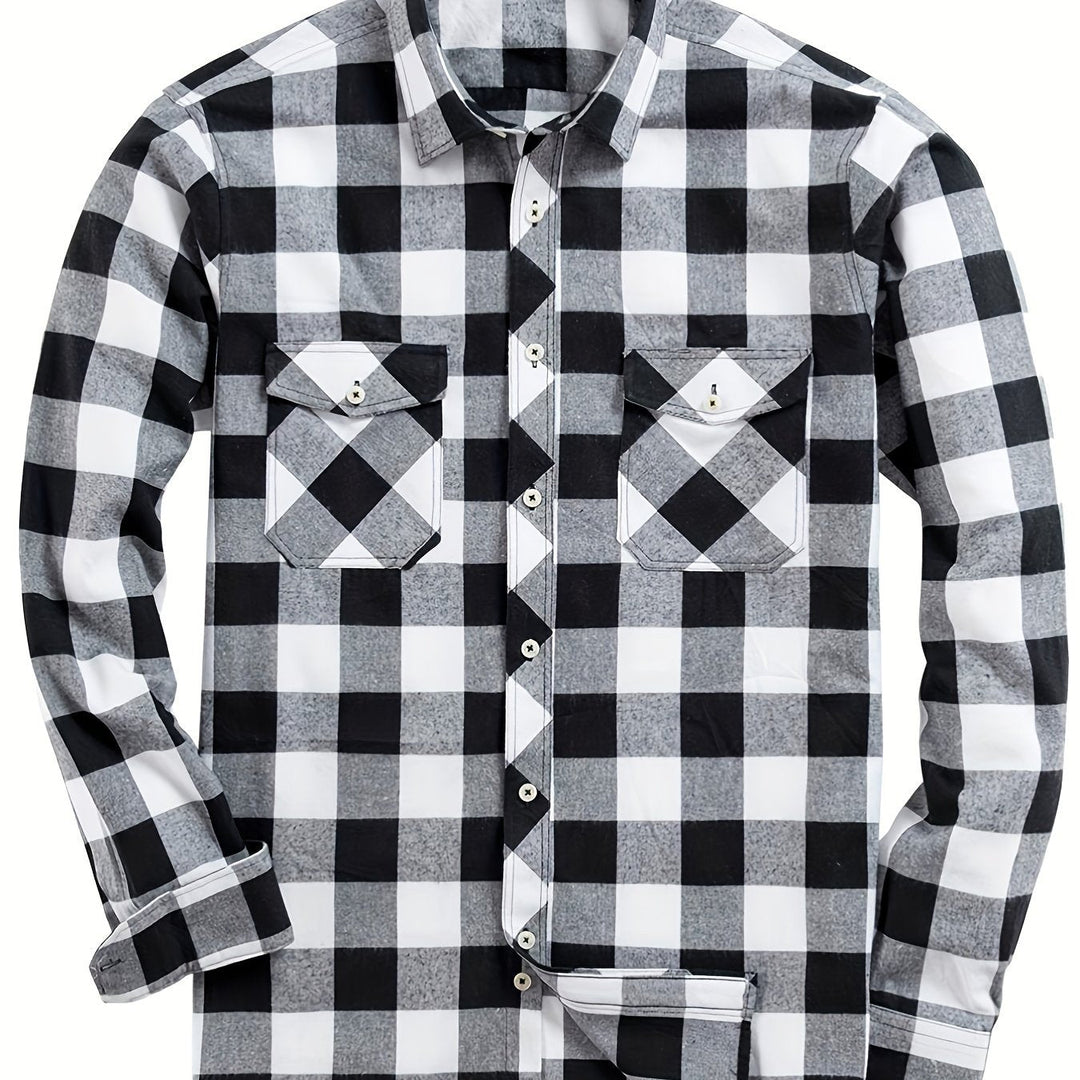 Chemise Structurée pour Homme – Chemise À Carreaux Et Boutons