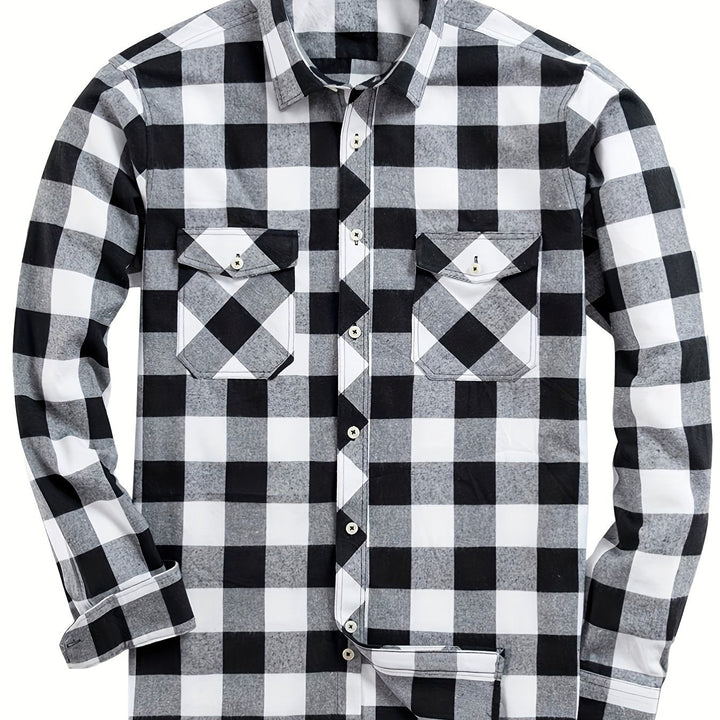 Chemise Structurée pour Homme – Chemise À Carreaux Et Boutons