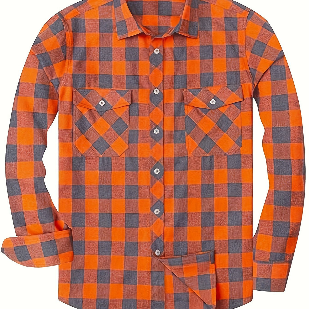 Chemise Structurée pour Homme – Chemise À Carreaux Et Boutons