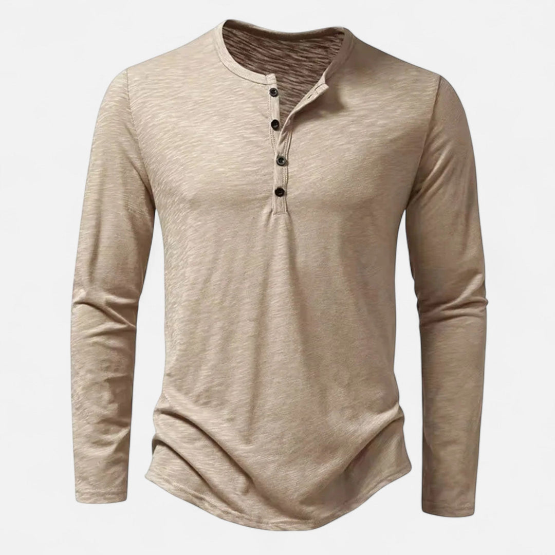 Chemise Structurée pour Homme – Chemise Henley À Boutons