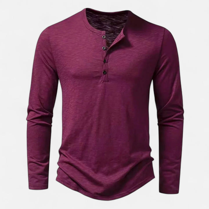 Chemise Structurée pour Homme – Chemise Henley À Boutons