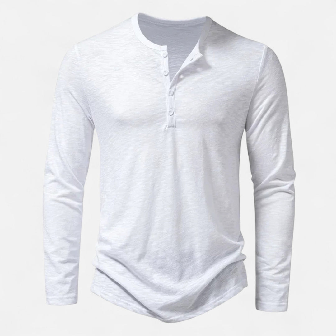 Chemise Structurée pour Homme – Chemise Henley À Boutons
