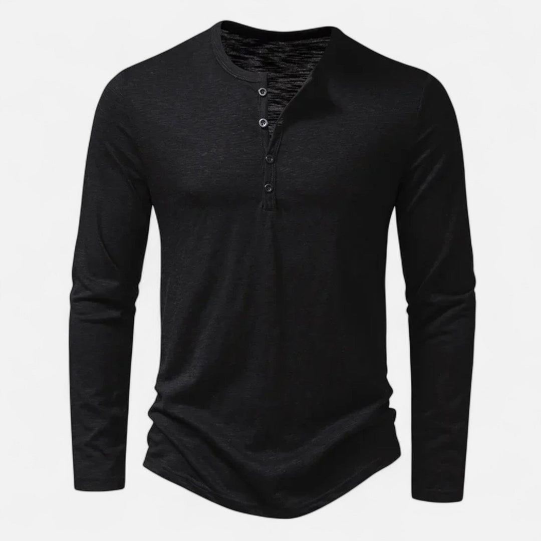 Chemise Structurée pour Homme – Chemise Henley À Boutons