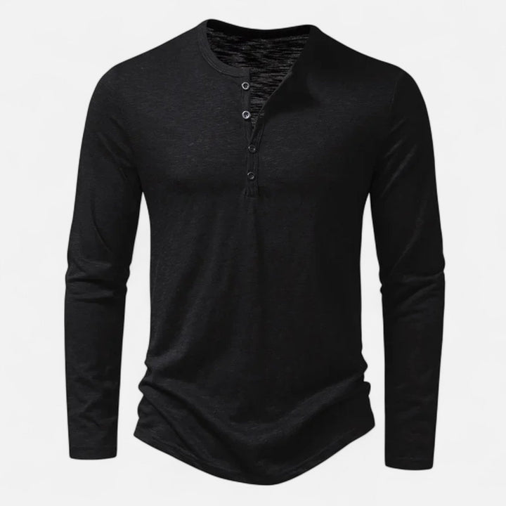 Chemise Structurée pour Homme – Chemise Henley À Boutons