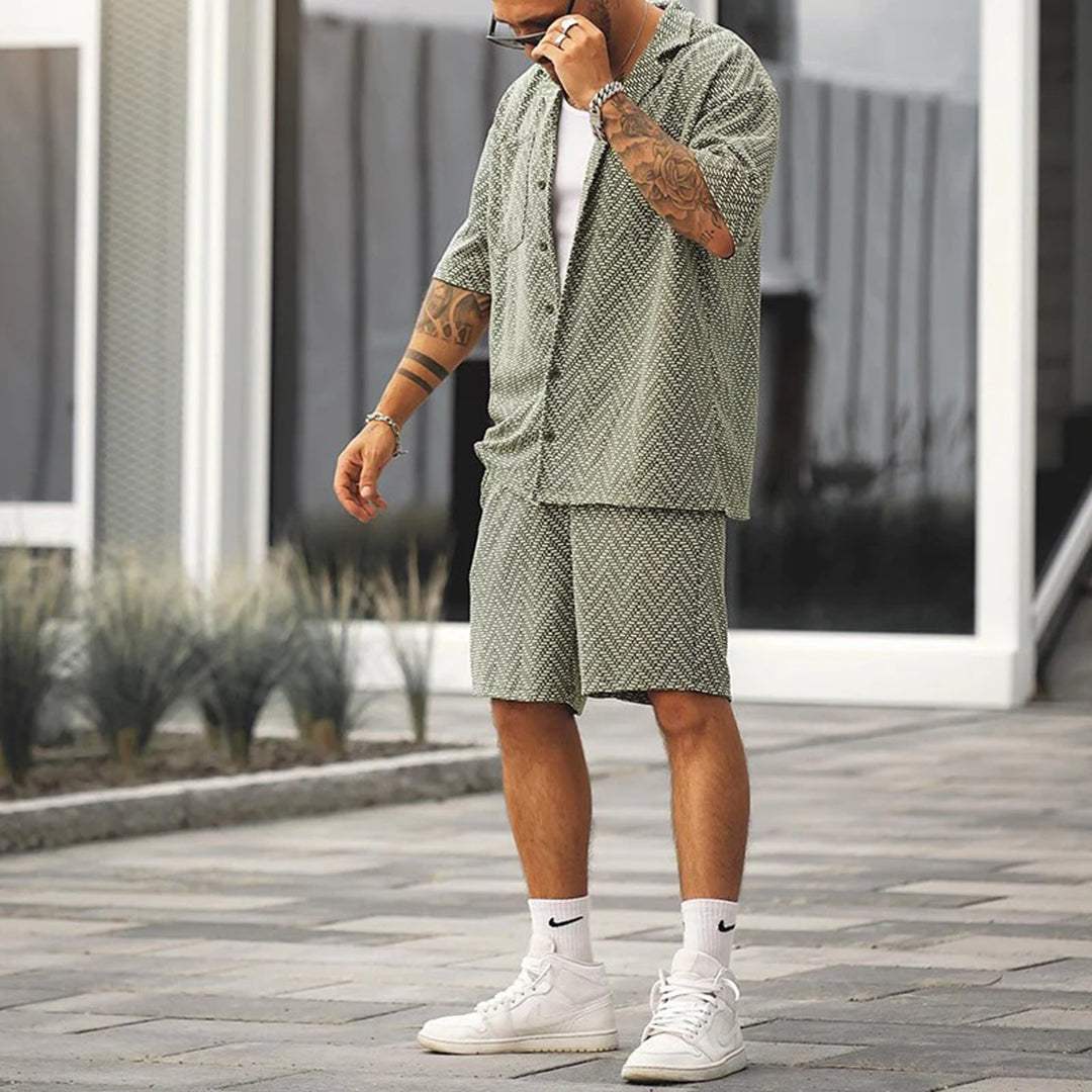 Ensemble Chemise et Short pour Homme - Tenue Coordonnee Decontractee