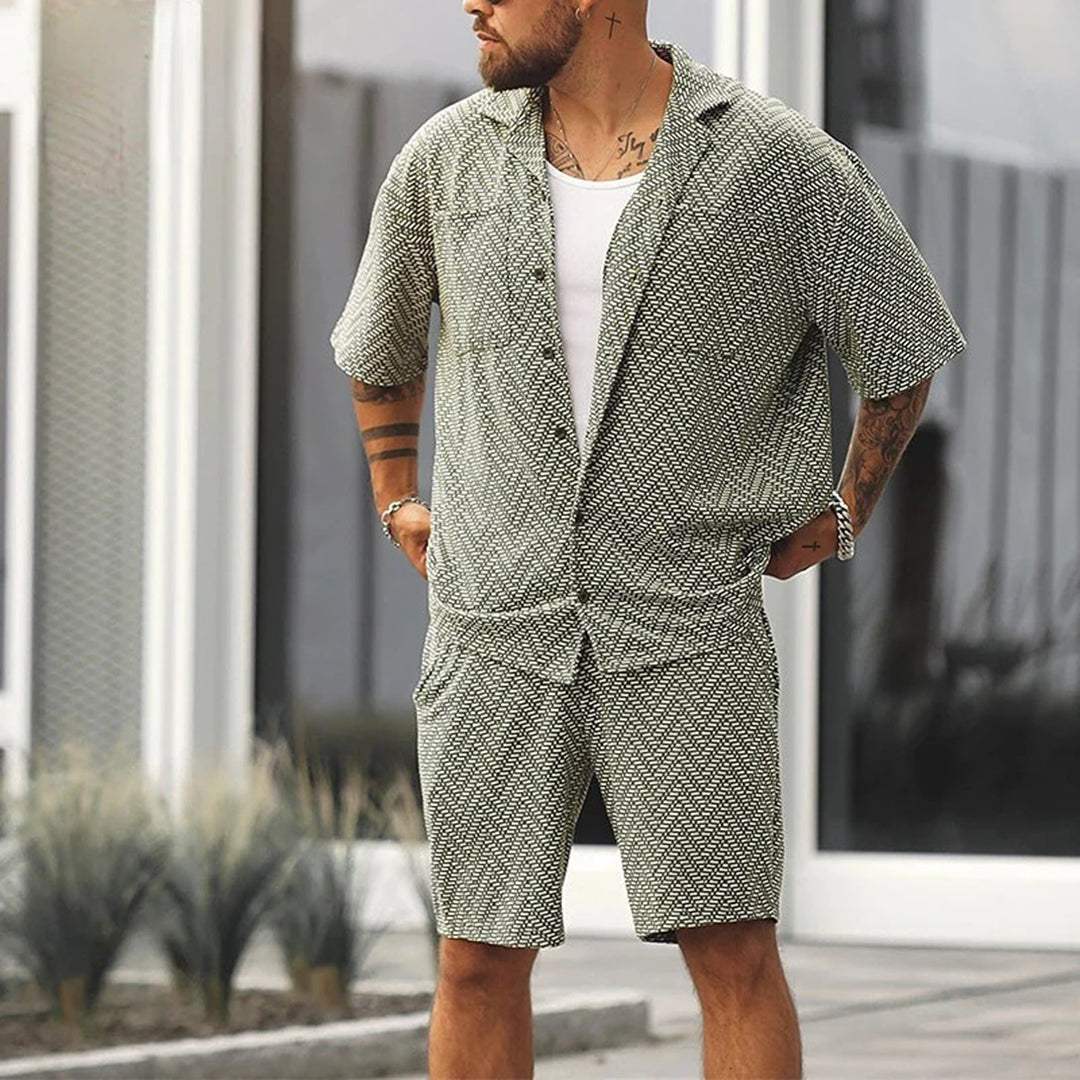 Ensemble Chemise et Short pour Homme - Tenue Coordonnee Decontractee