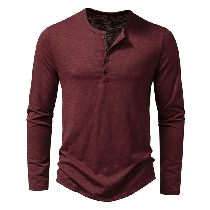 Chemise pour Homme – Chemise Henley À Manches Longues