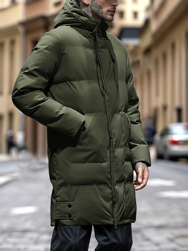 Doudoune pour Homme – Doudoune Longue Et Chaude À Capuche
