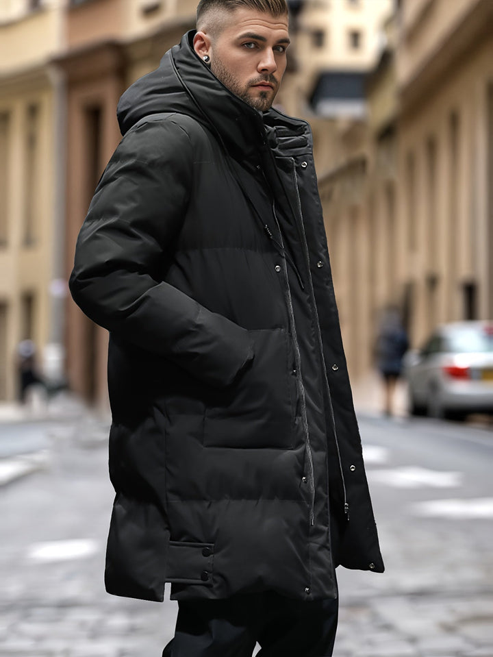 Doudoune pour Homme – Doudoune Longue Et Chaude À Capuche