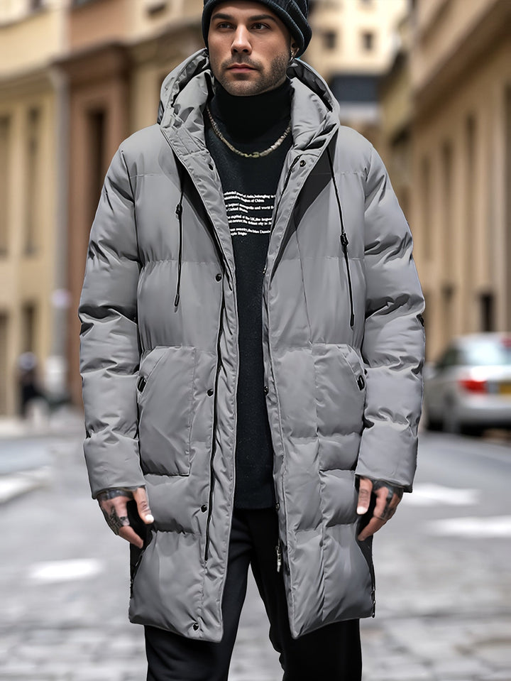 Doudoune pour Homme – Doudoune Longue Et Chaude À Capuche