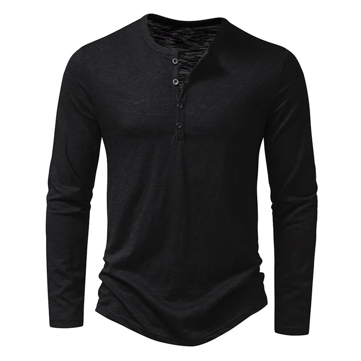 Chemise pour Homme – Chemise Henley À Manches Longues