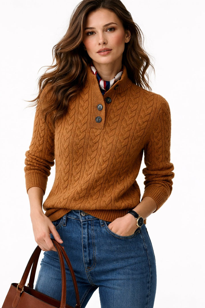 Pull pour Femme – Coupe Nette pour la Saison Froide au Fil des Saisons, Coloris Marron