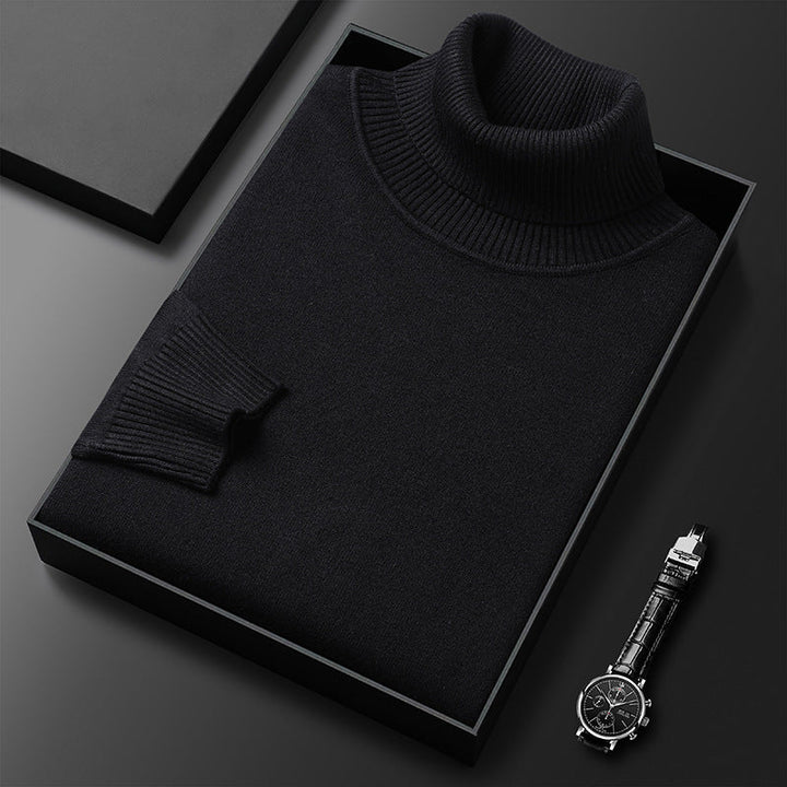 Pull Col Roule pour Homme – Silhouette Nette et Sobre du Jour au Soir